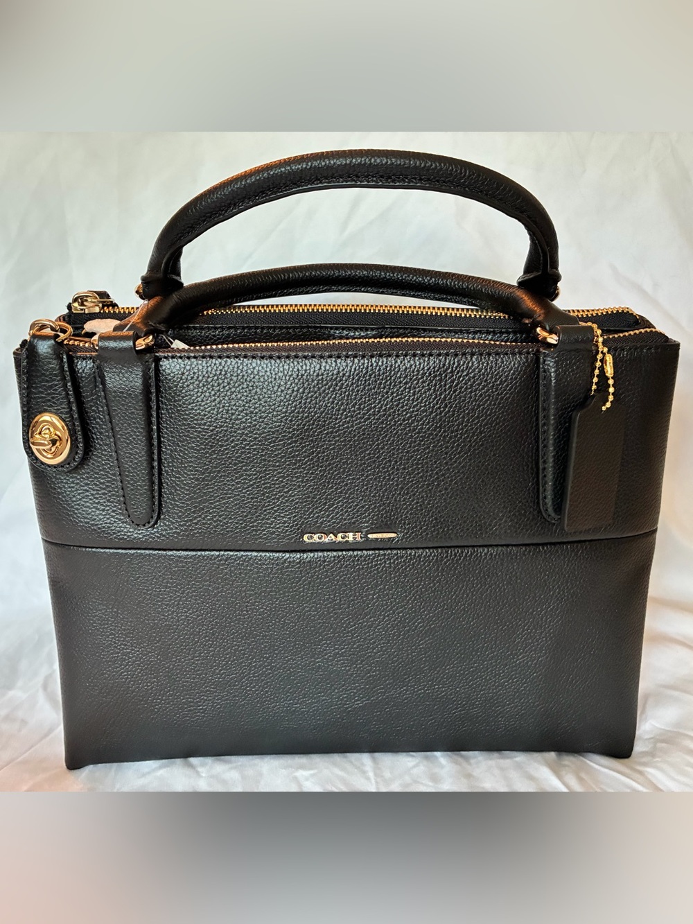 COACH Small Turnlock Borough Bag in Pebbled Leather